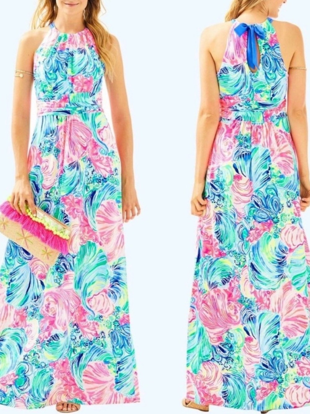 Lilly Pulitzer Martina Maxi in Beach Please Tropical Print